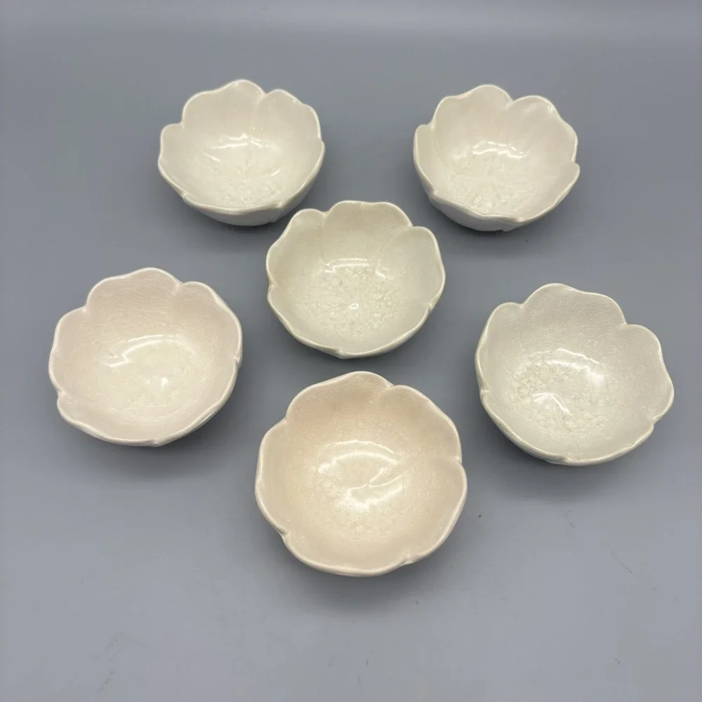 Pier 1 Imports Crackle Flower Bowls 3.5